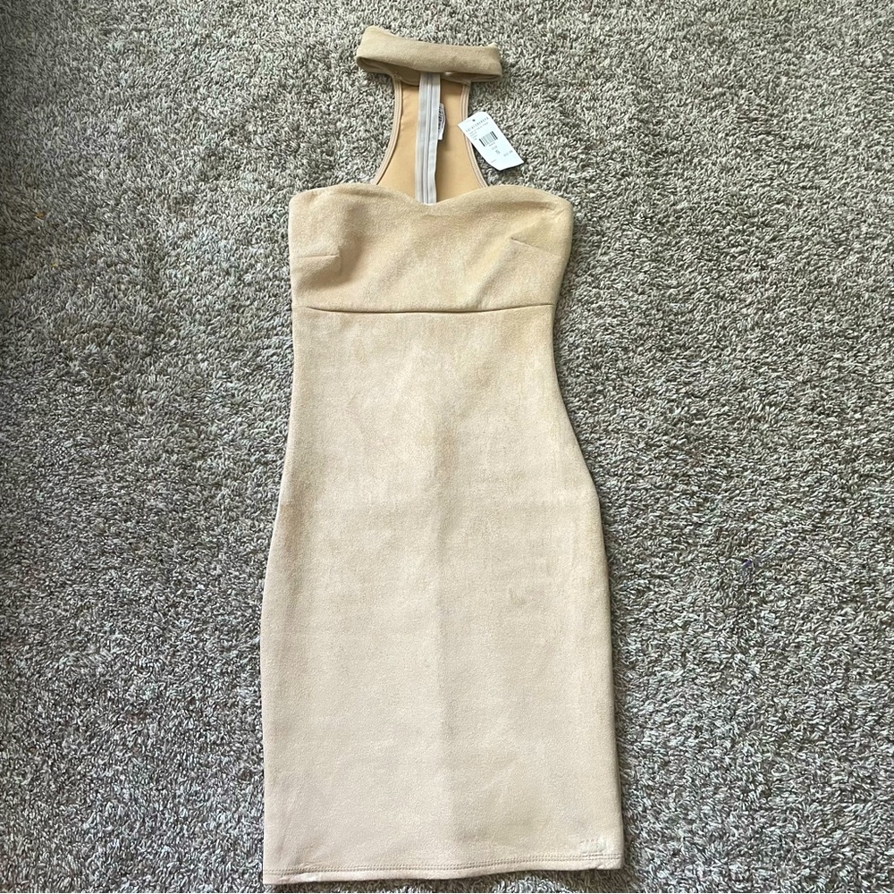 Fashion Nova Nude Dress with Neck Strap